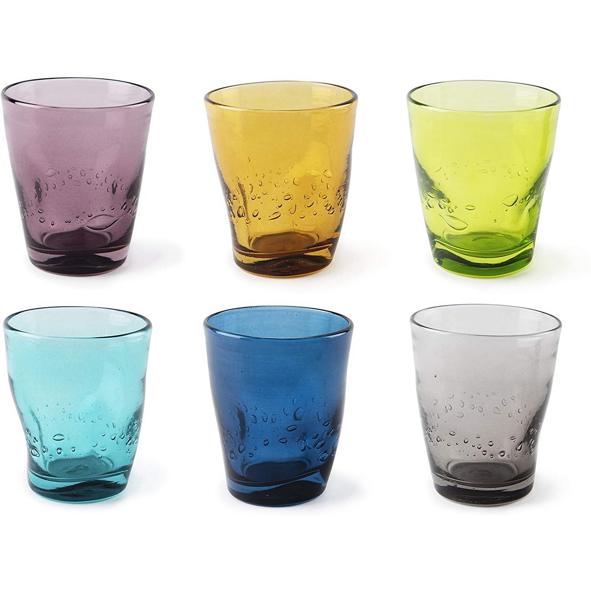 Bicchiere acqua Vetro color Wave set 6 pezzi vetro cod.64947